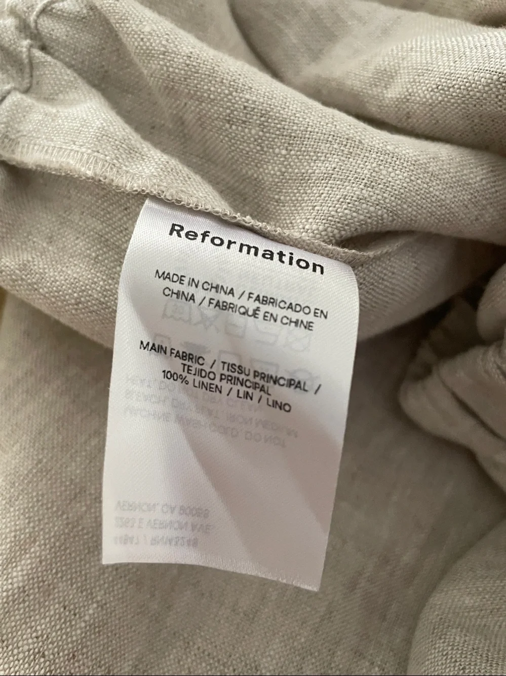 Reformation Ethan linen cargo pants in oat wide leg XL plus size